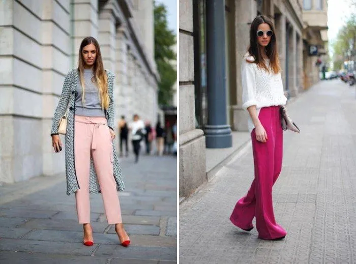 Розовые эластичные брюки