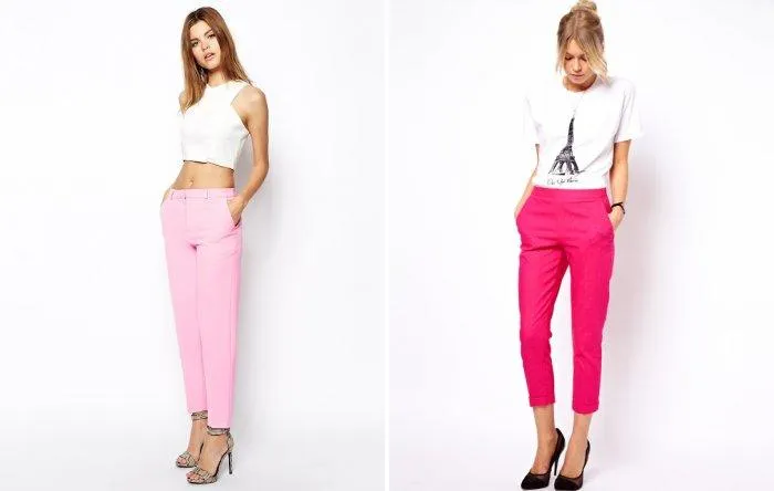 Классические розовые брюки