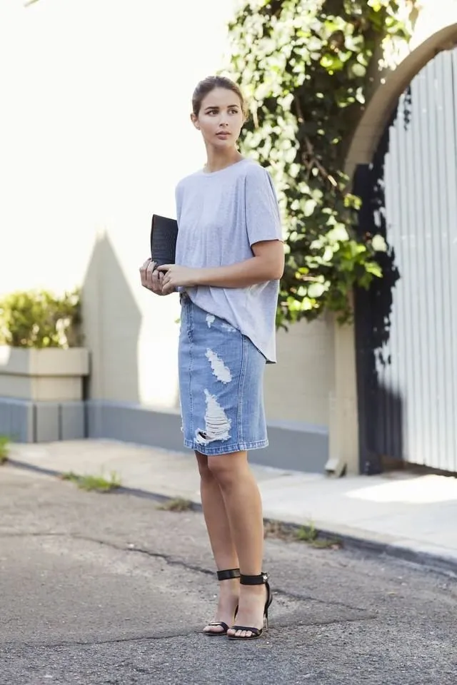 Что носить с джинсовыми юбками: рекомендации стилистов (80+ фото)