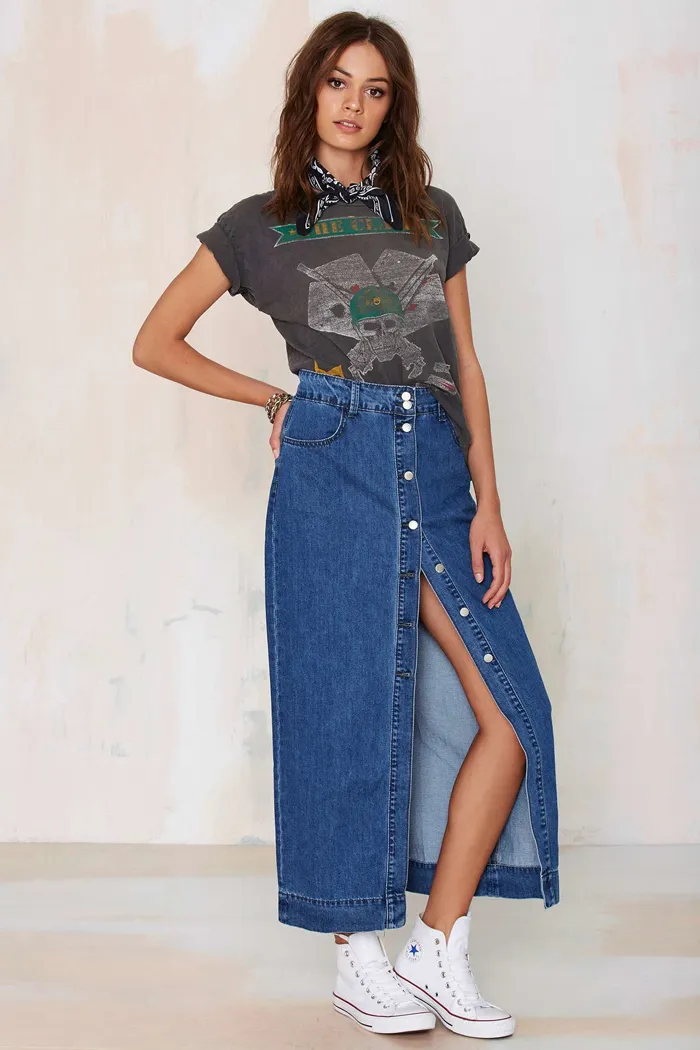 Что носить с джинсовыми юбками: рекомендации стилистов (80+ фото)