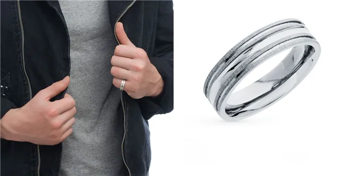 Мужские кольца: в моде белое золото и серебро.