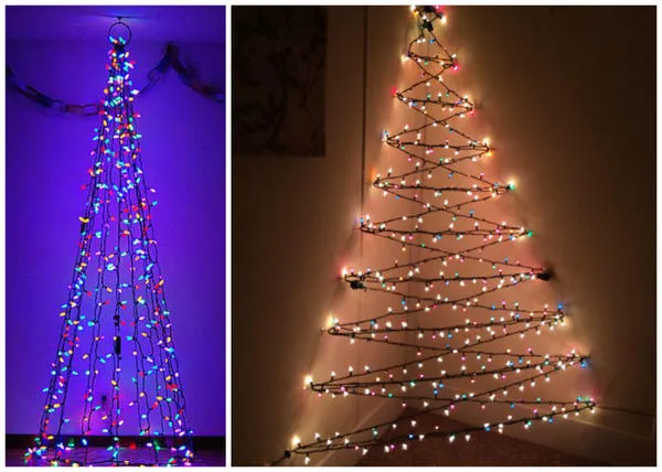 Идеи для рождественской елки с гирляндой