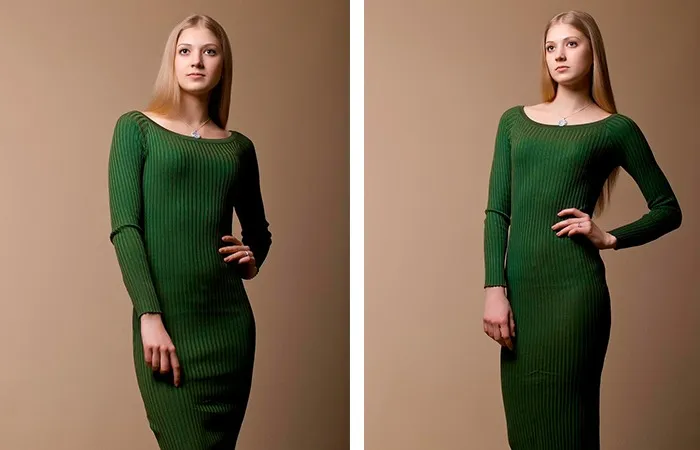Зеленое платье с лапшой