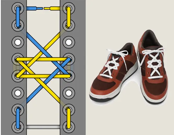 Как завязать шнурки на кроссовках красиво с 4 дырками схема без бантика
