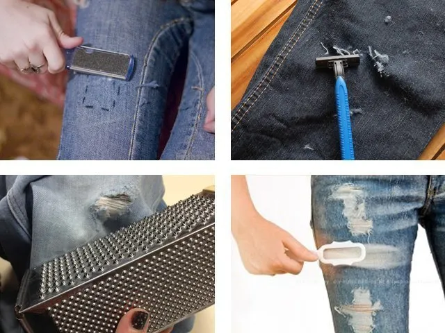 Как сделать дырки или потертости на джинсах?