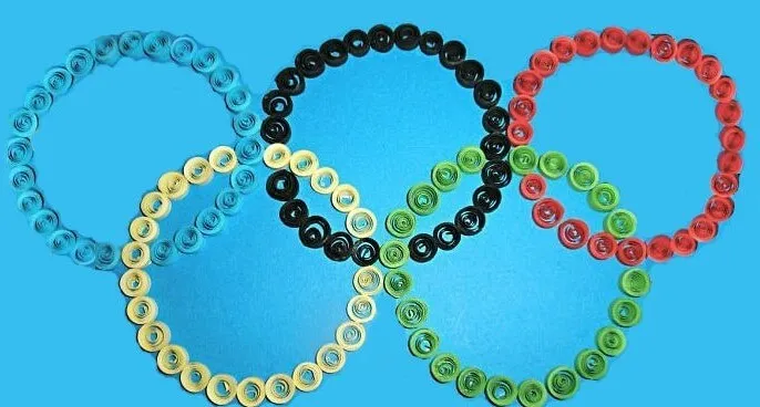 Олимпийские символы в технике квиллинг