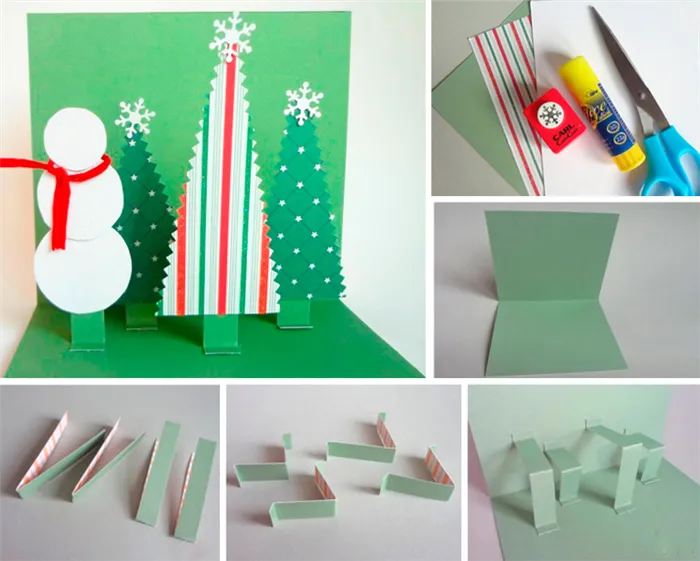 Рождественские открытки ручной работы с размерами