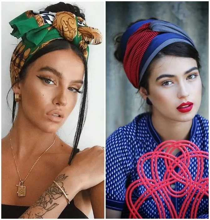 Летняя модная тенденция 2021: повяжите шарф на голову17