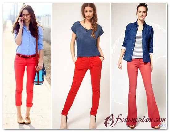 Красные джинсы для женщин