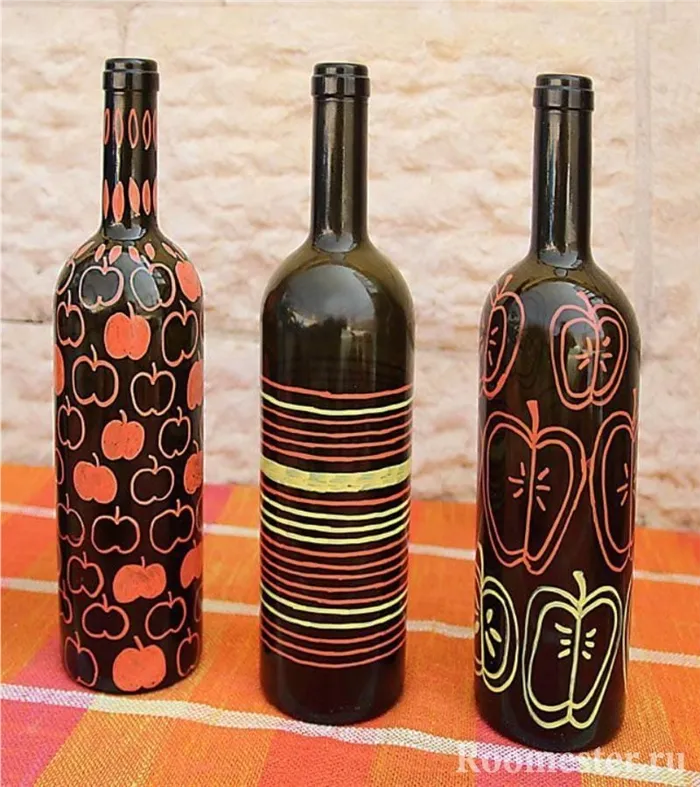 Идеи росписи бутылок из под вина