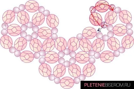 Схема плетения сердца из бисера-19