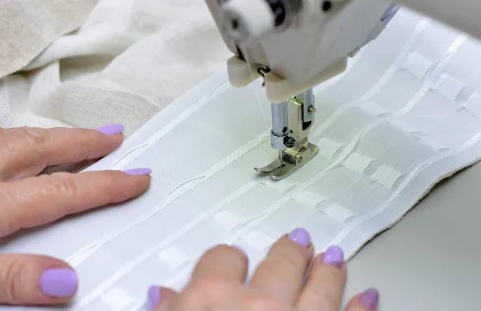 Пришивание шторной ленты на швейной машине
