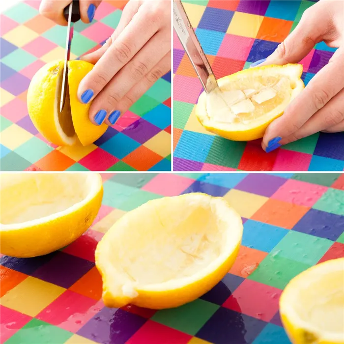 Половинка лимона служит подставкой для вашей свечи
