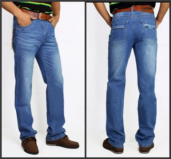 Стандартные джинсы прямой длины.
