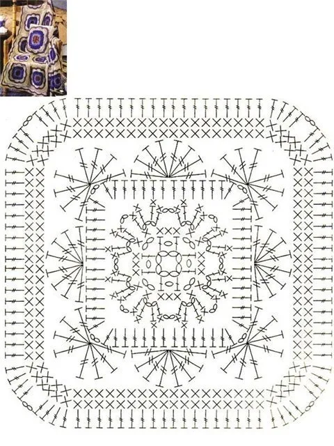 Схема вязания цветка-подушки