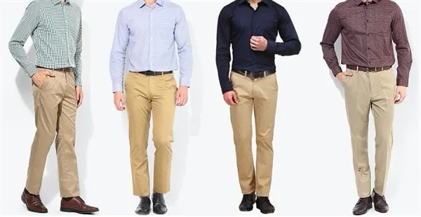 Что носить с бежевыми мужскими брюками