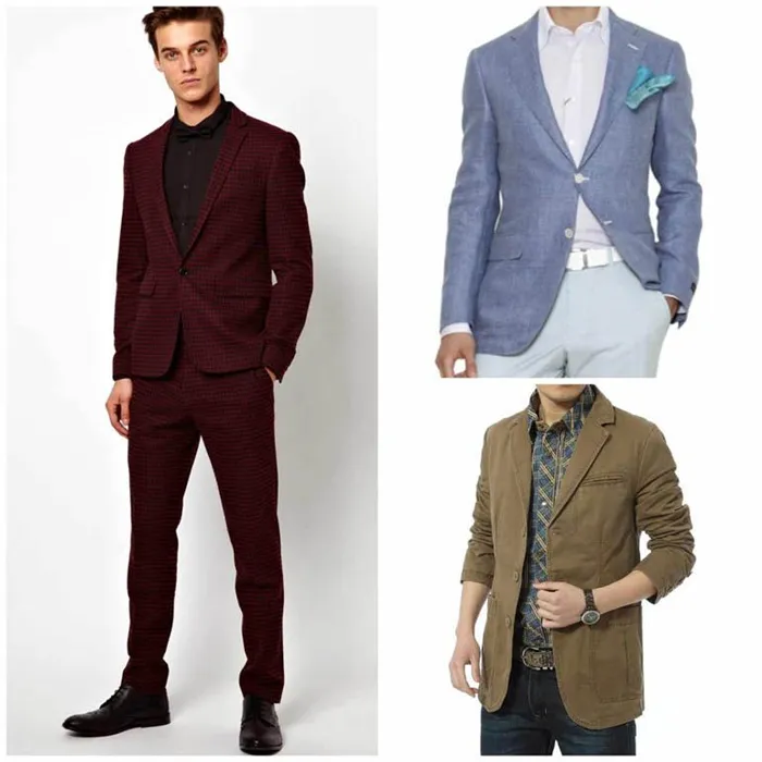 Различные мужские пиджаки из разных материалов