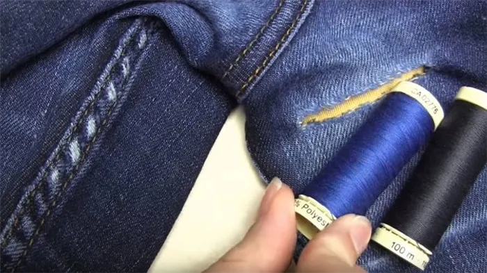 Выбор цвета ниток для пошива джинсов.