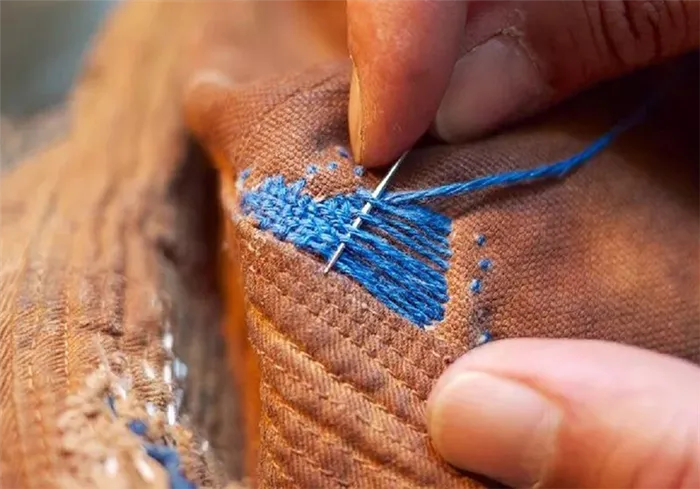 Мастер-класс по зашиванию отверстий в одежде с помощью фантазийной прямоугольной вышивки