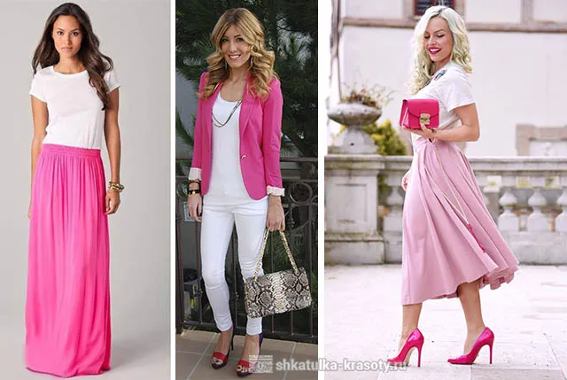 Цветовые сочетания с розовой одеждой