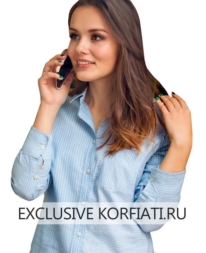 Итальянская манжета на женской рубашке - фото на модели