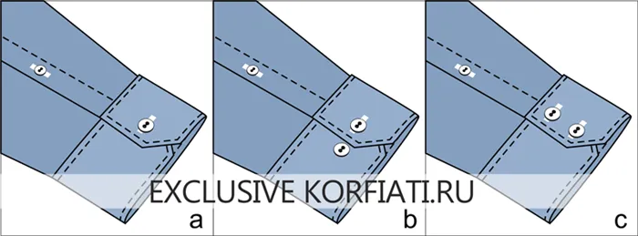 Чертежи застежек манжет со скошенными углами