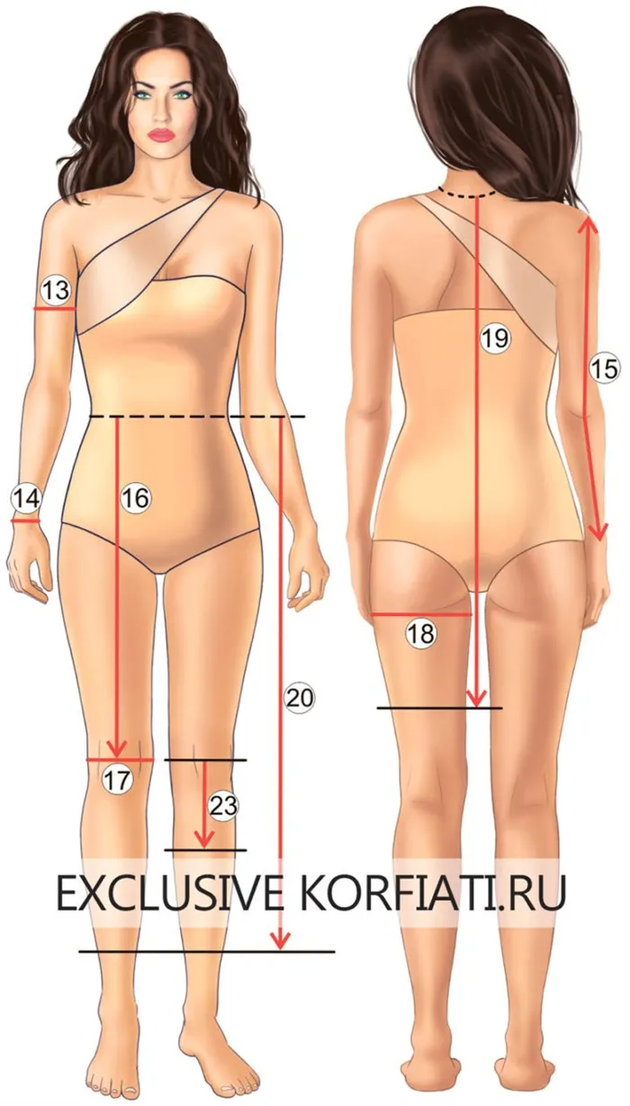 Измерение женского силуэта
