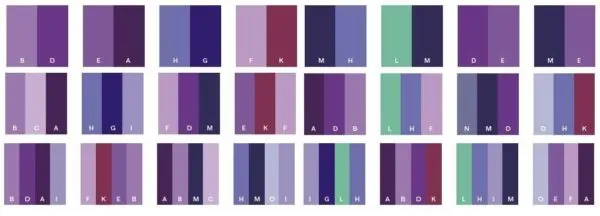 Классические сочетания фиолетового и других цветов