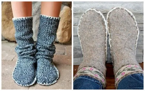Теплые носки легче шить, чем вязать