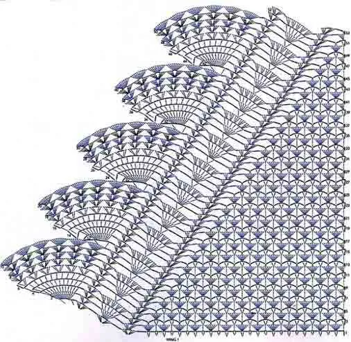 Схема 2длянеобычной ажурной шали