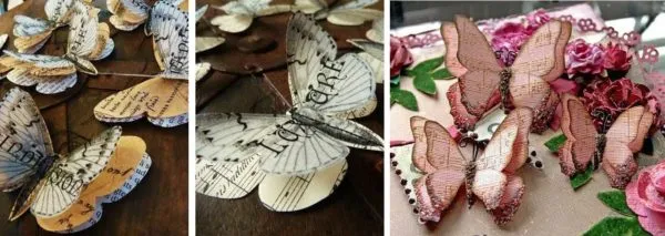 Примеры многослойных бумажных бабочек