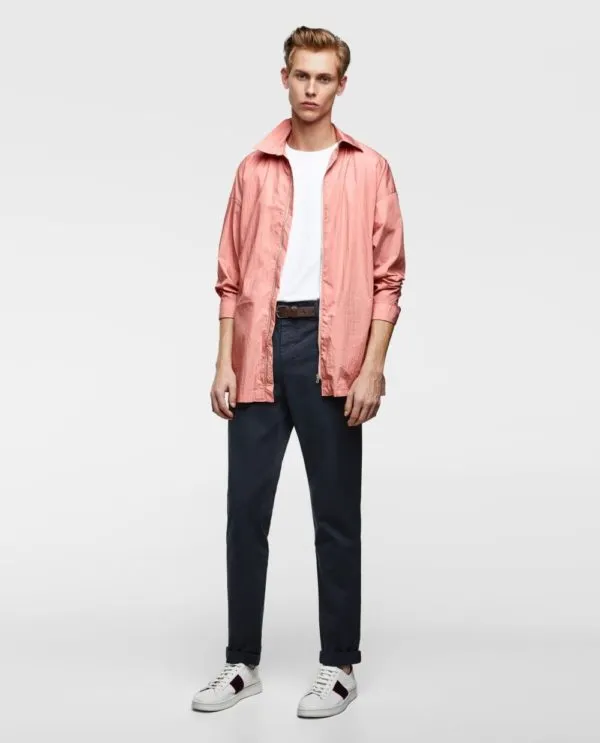 Розовый пиджак под джинсы