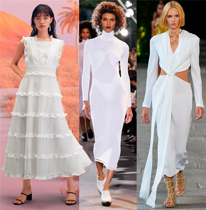 Модное белое платье 2022
