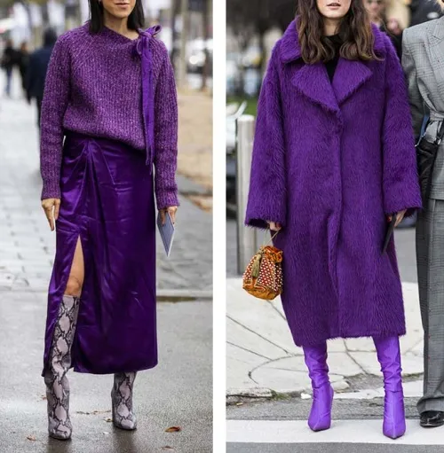Фиолетовый цвет одежды - скромный и стильный!