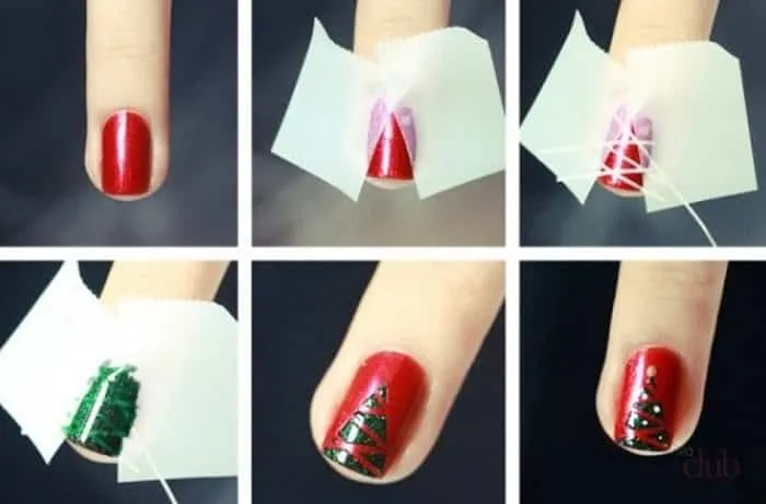 Примеры дизайна ногтей с использованием клейкой ленты
