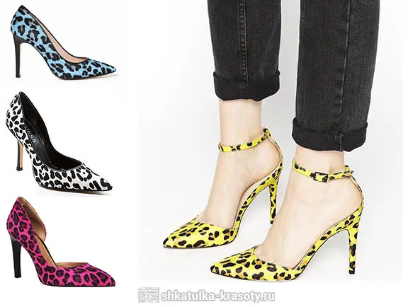 С чем носить и цветные леопардовые туфли