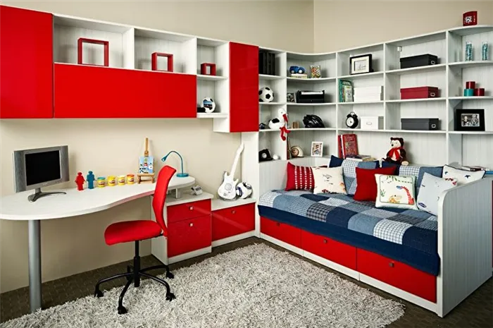 С каким цветом сочетается красный - Дизайн детской комнаты