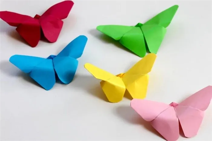 Семь простых схем для изготовления бумажных бабочек.