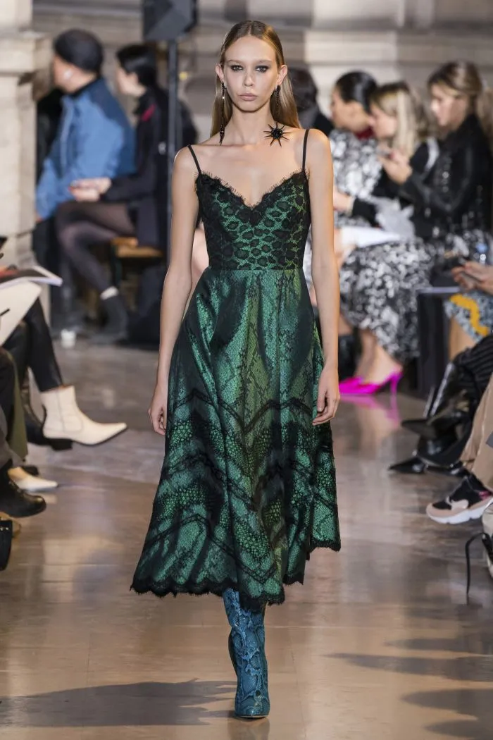 Зеленое леопардовое платье Andrew Gn