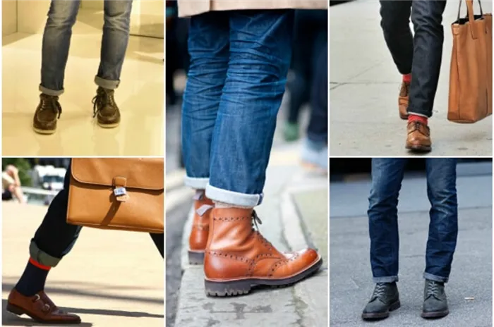 Комбинация джинсов и обуви