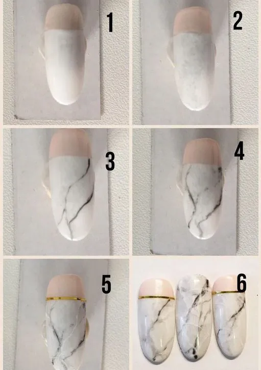 Техники мраморного маникюра