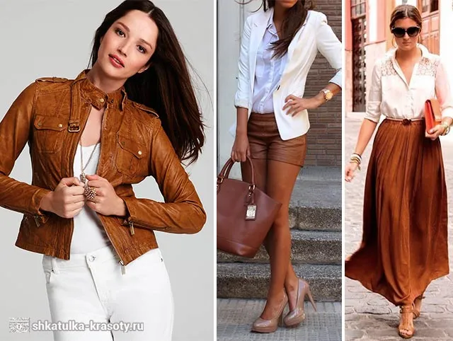 Комбинации одежды коричневого цвета