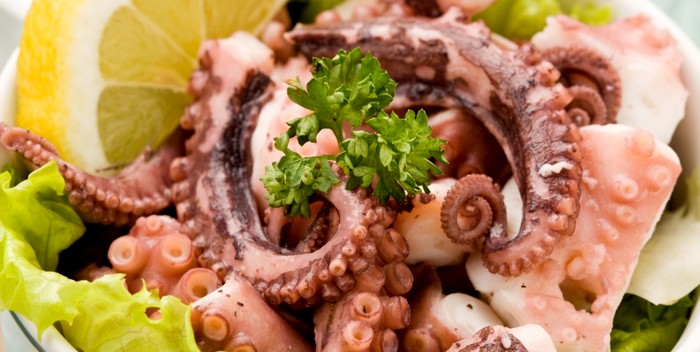Приготовленное блюдо из осьминога