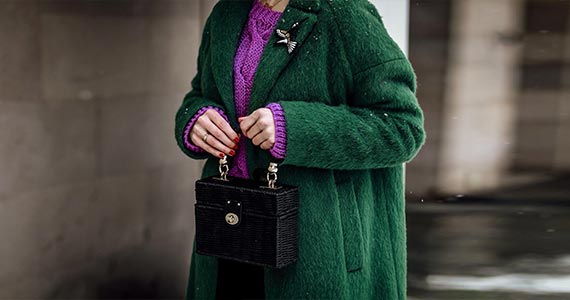 зеленое пальто - с чем носить