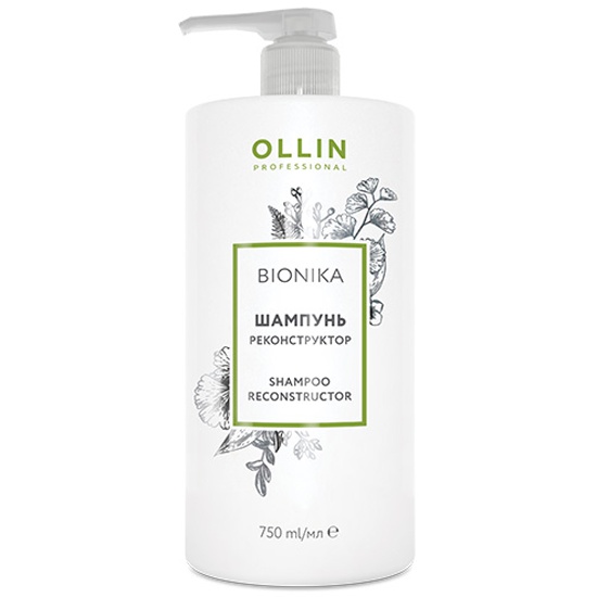 Шампунь-реконструктор для волос OLLIN PROFESSIONAL BioNika Shampoo Reconstructor Восстанавливающий, 750 мл - купить в интернет магазине с доставкой, цены, описание, характеристики, отзывы