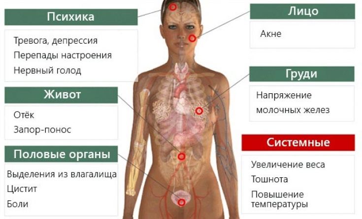 Признаки ПМС перед месячными